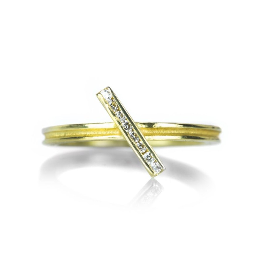 Rings Barbara Heinrich | Diamond Diagonal Bar Ring