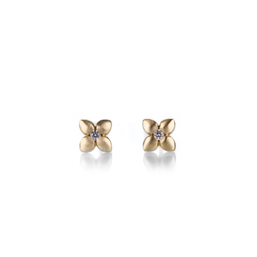 Earrings Nicole Landaw | Four Petal Flat Flower Studs