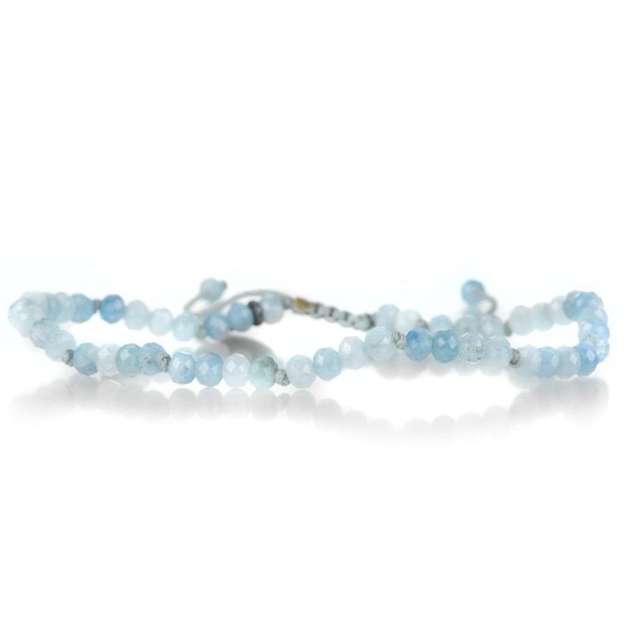 Bracelets Joseph Brooks | Faceted 4Mm Aquamarine Bead Bracelet