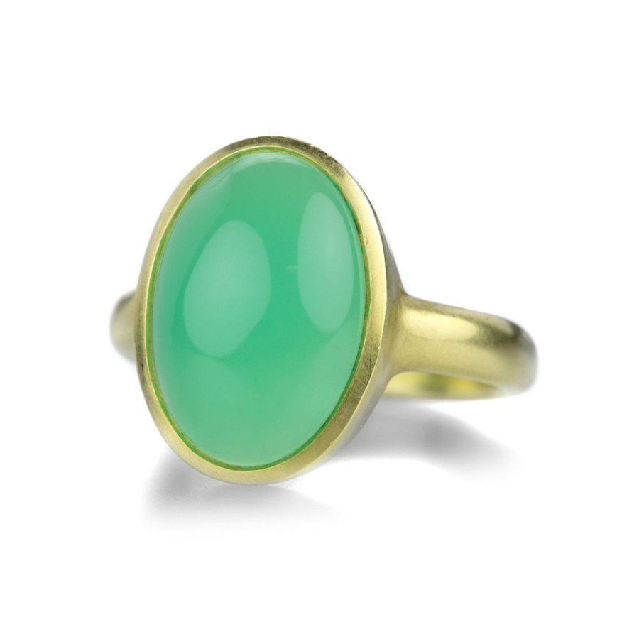 Rings Maria Beaulieu | 18K Oval Chrysoprase Ring