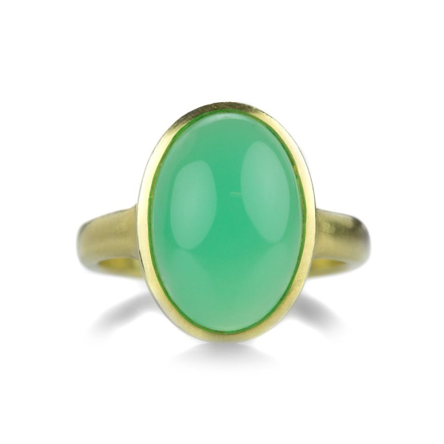 Rings Maria Beaulieu | 18K Oval Chrysoprase Ring