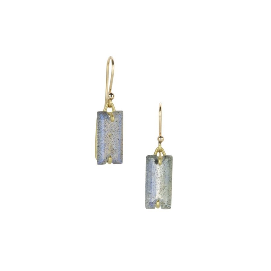 Earrings Gabriella Kiss | Rectangular Labradorite Drop Earrings