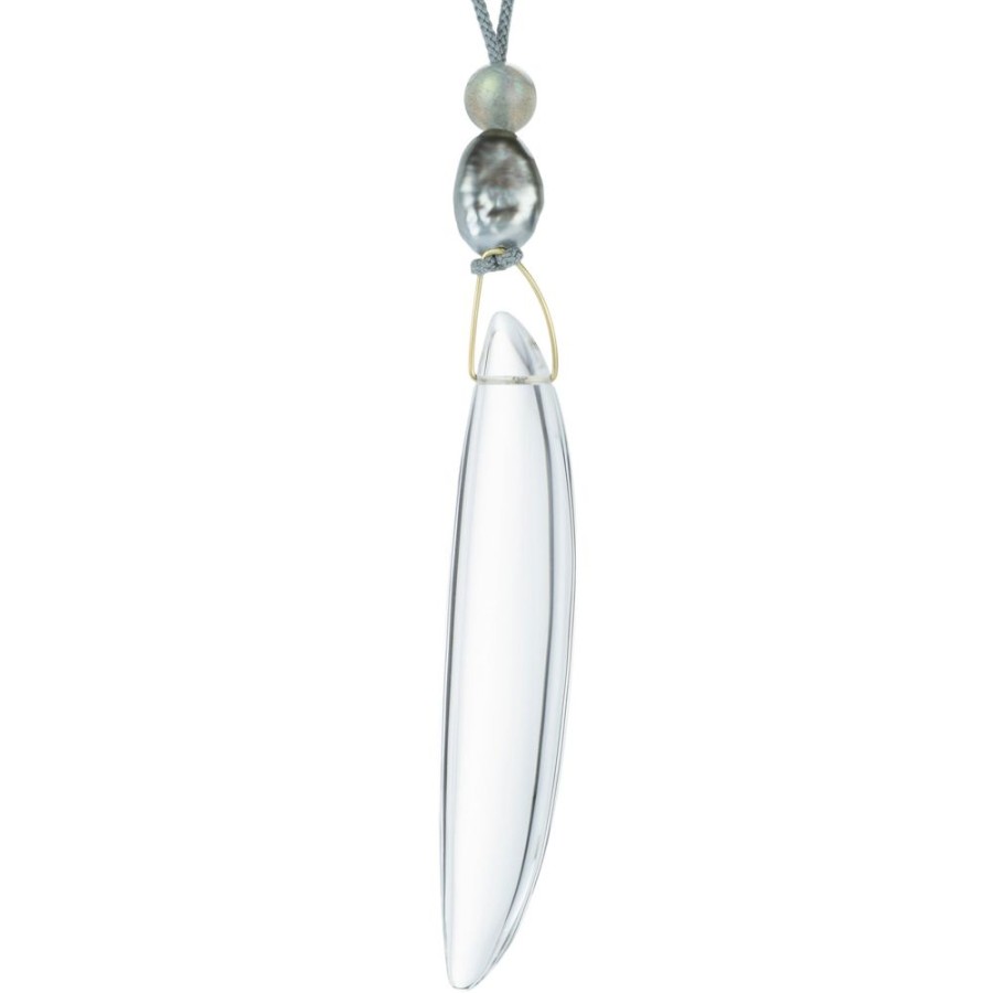 Necklaces Gabriella Kiss | Rock Crystal Bean Pendant Necklace