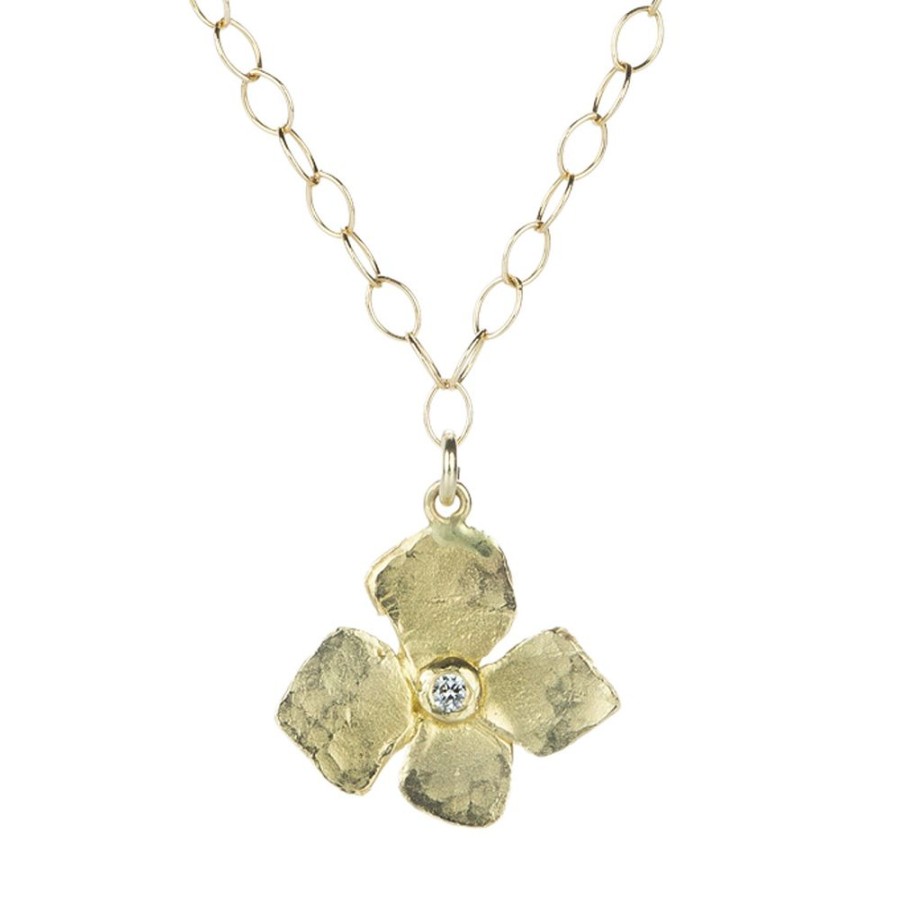 Necklaces Victoria Cunningham | Single Hydrangea Diamond Necklace