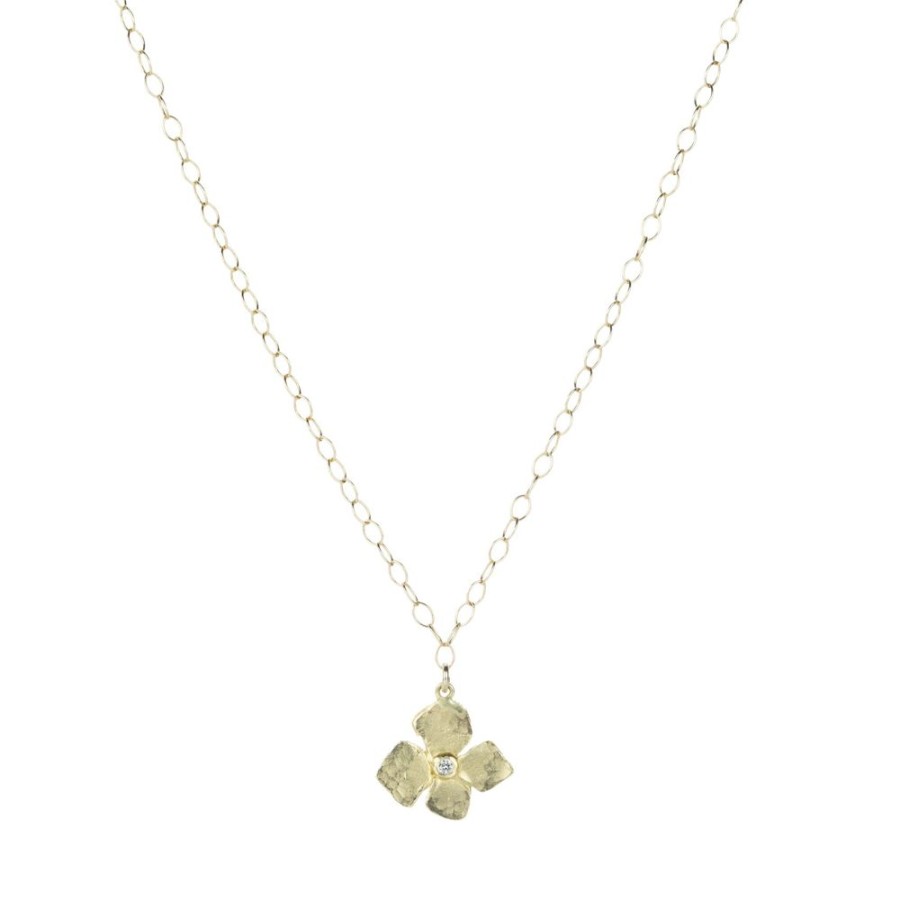 Necklaces Victoria Cunningham | Single Hydrangea Diamond Necklace