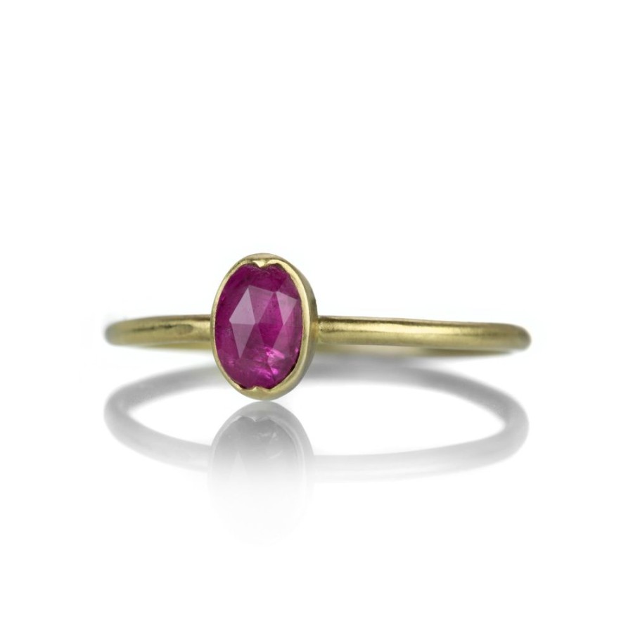 Rings Gabriella Kiss | Small Oval Rose Cut Ruby Ring