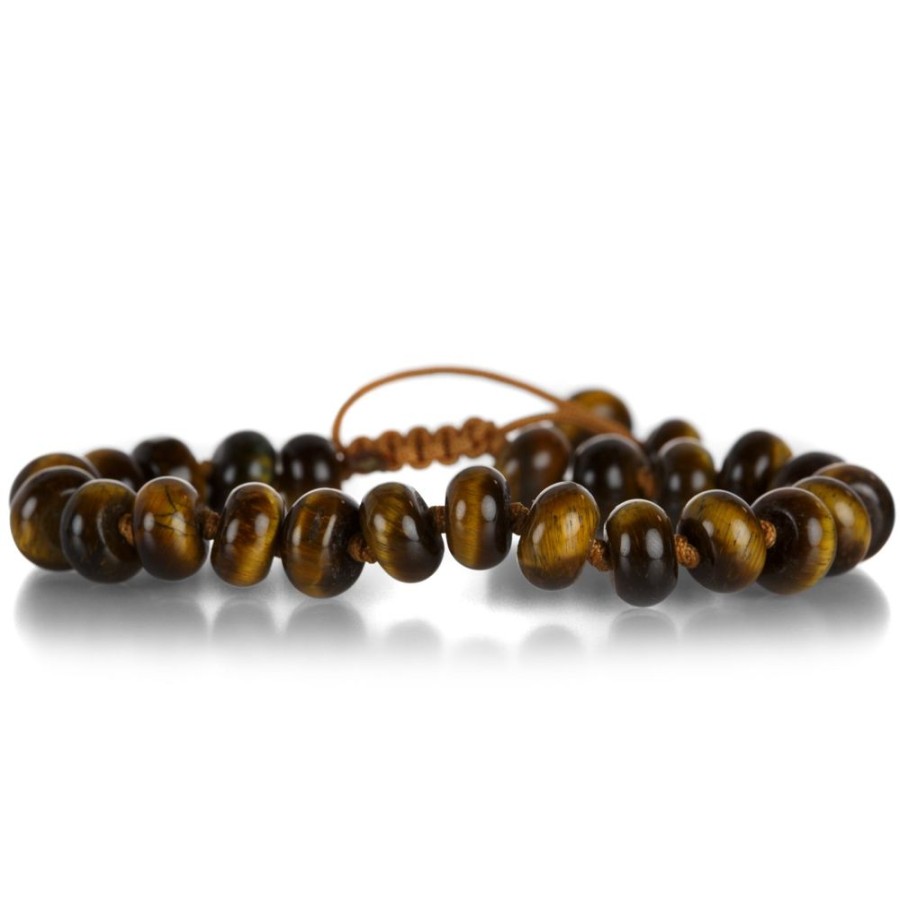 Bracelets Joseph Brooks | Smooth 8Mm Gold Tiger'S Eye Bracelet