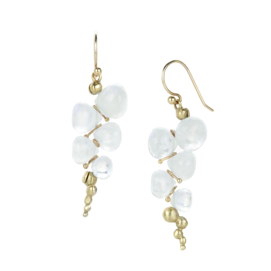 Earrings Rachel Atherley | Rainbow Moonstone Small Caviar Earrings