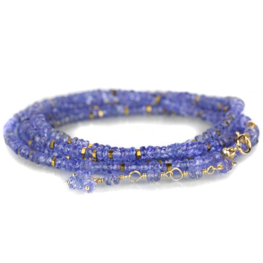 Bracelets Anne Sportun | 18K Tanzanite Confetti Wrap Bracelet - 34"