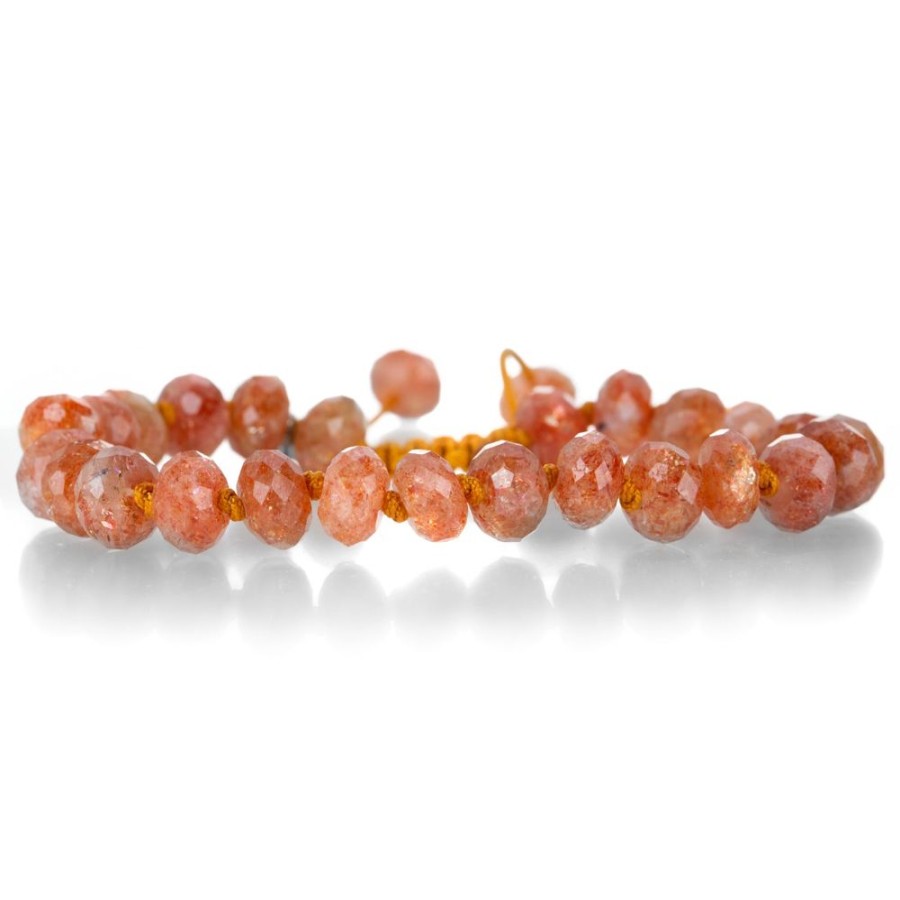 Bracelets Joseph Brooks | 8Mm Faceted Sunstone Rondelle Bracelet