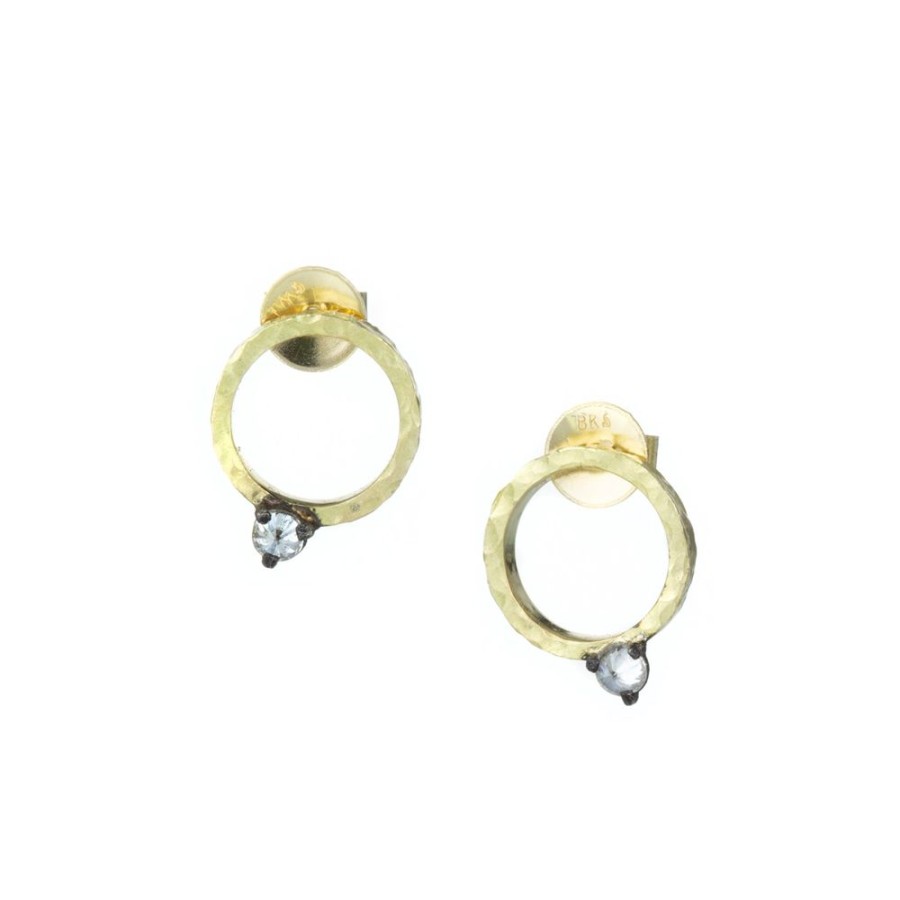 Earrings Todd Pownell | Circle Studs With Inverted Diamonds