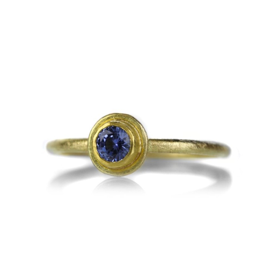 Rings Petra Class | Round Faceted Blue Sapphire Ring