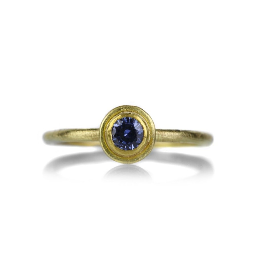 Rings Petra Class | Round Faceted Blue Sapphire Ring