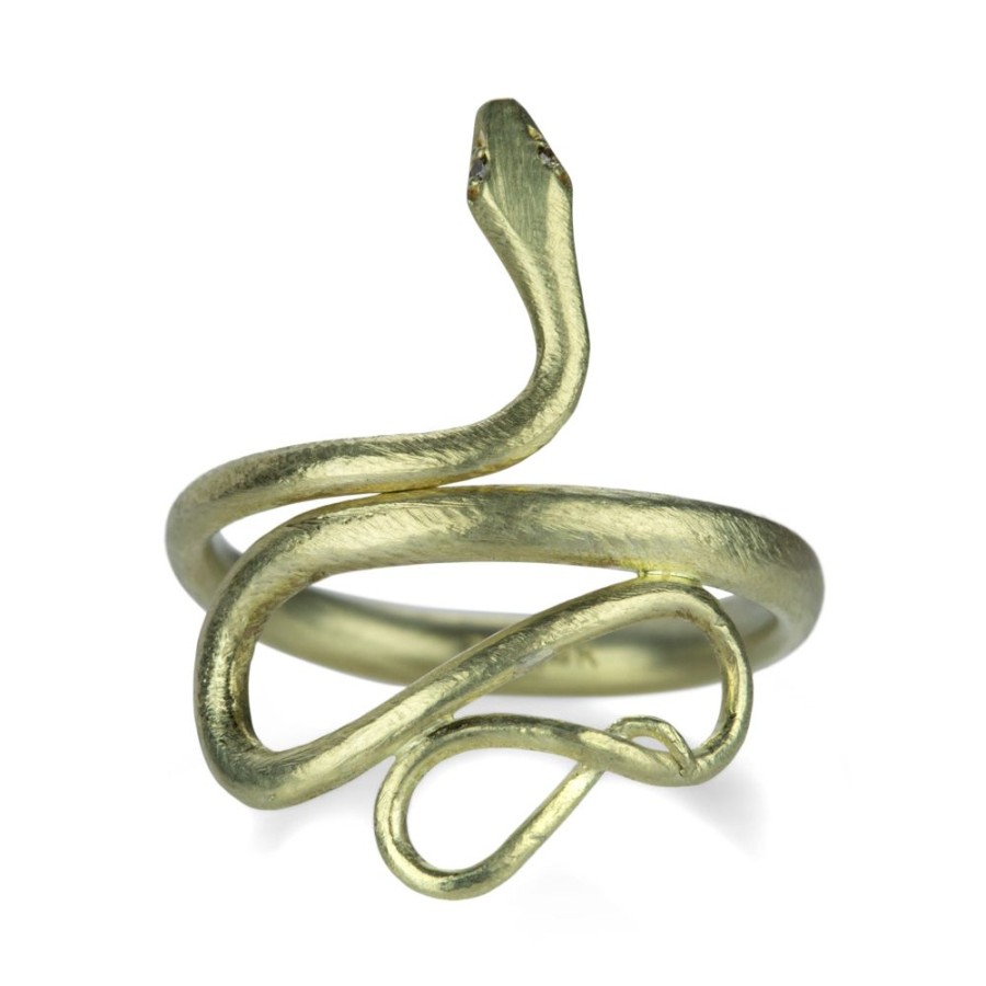 Rings Gabriella Kiss | Large 14K Green Gold Snake Ring