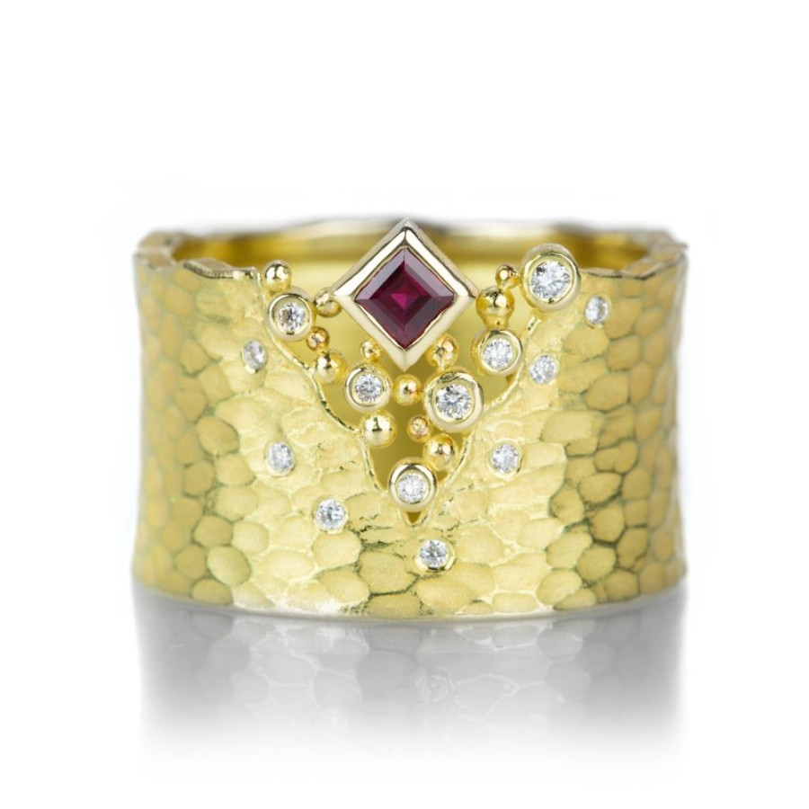 Rings Barbara Heinrich | Carved Glaicer Band With Ruby