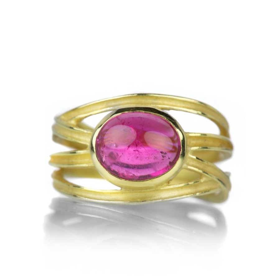 Rings Barbara Heinrich | Four Band Wrap With Oval Pink Tourmaline