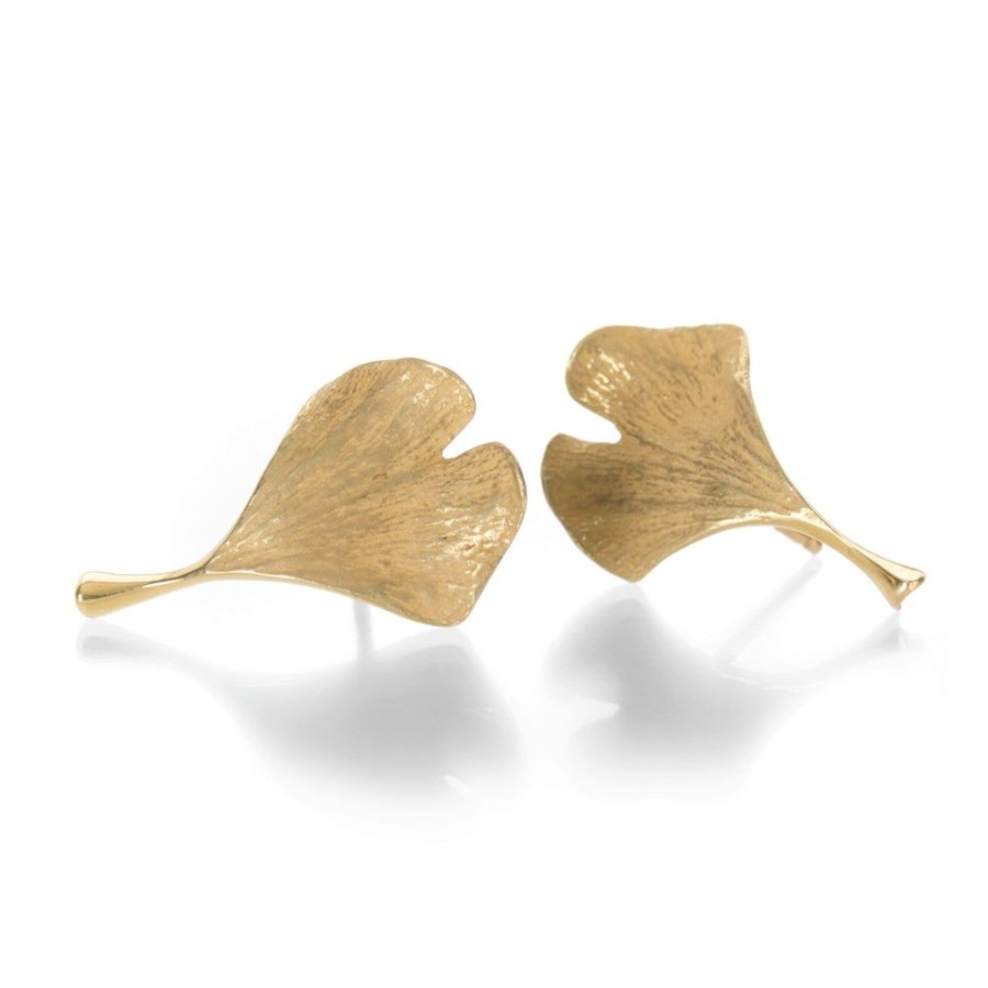 Earrings John Iversen | 18K Baby Ginkgo Leaf Studs