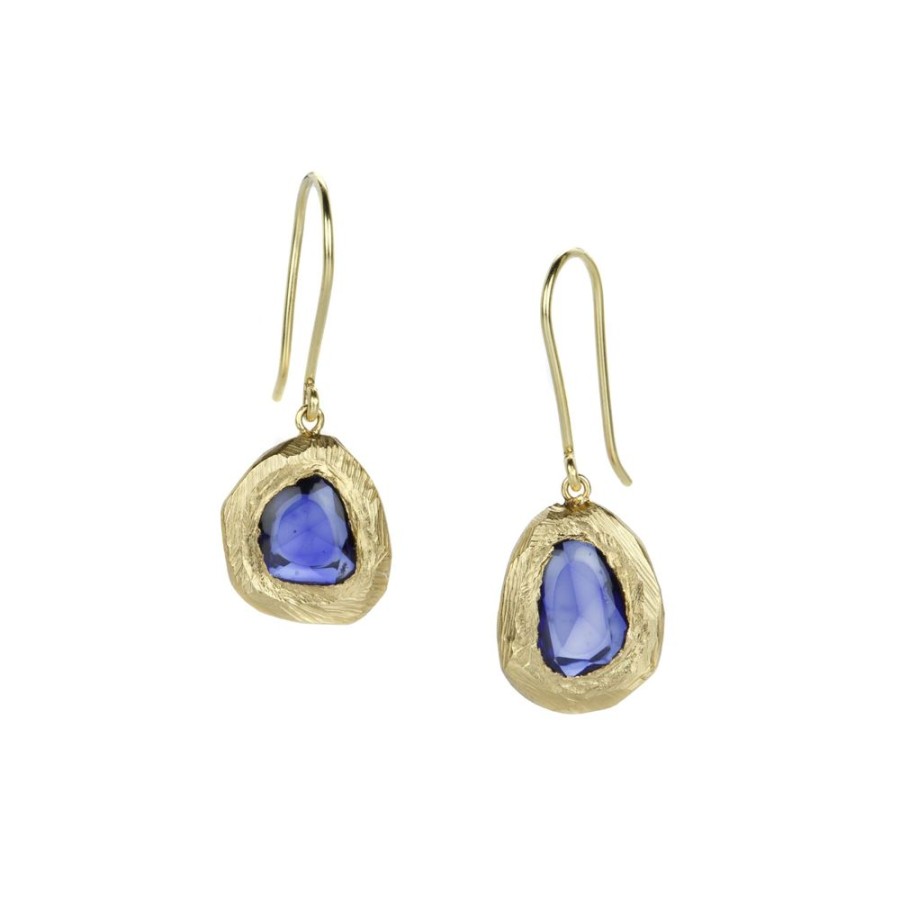 Earrings Page Sargisson | Rose Cut Dark Blue Sapphire Earrings