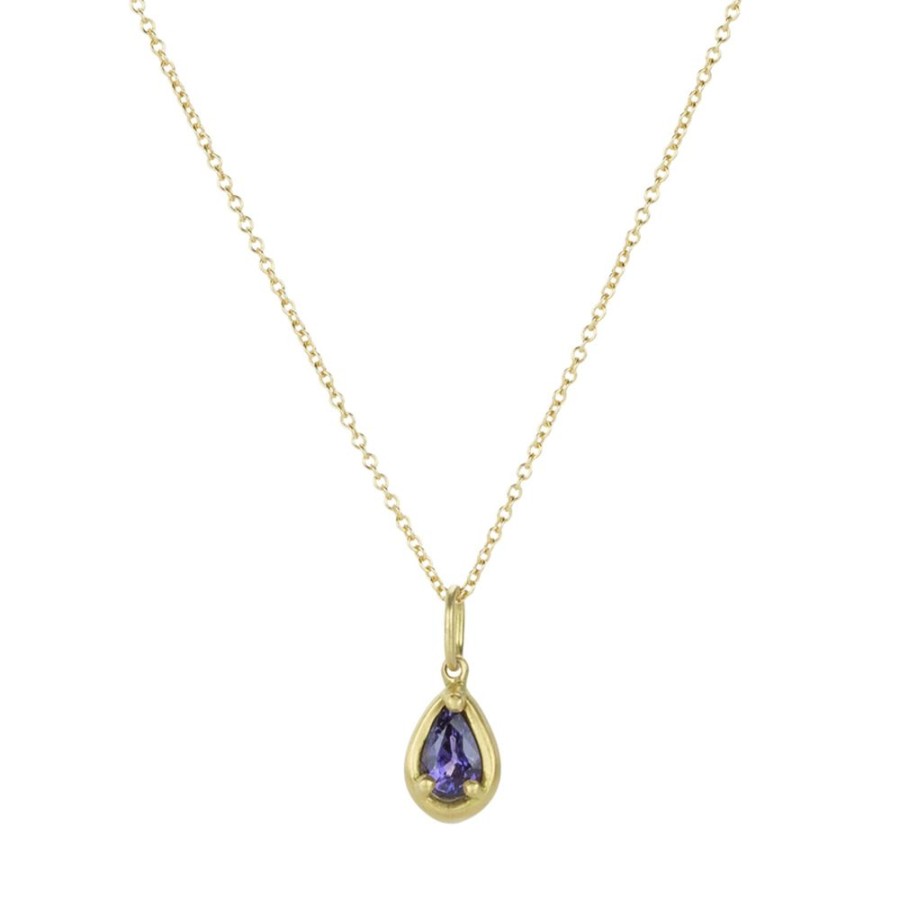 Necklaces Marian Maurer | Teardrop Purple Sapphire City Pendant Necklace