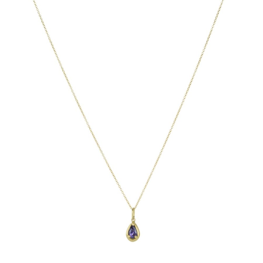 Necklaces Marian Maurer | Teardrop Purple Sapphire City Pendant Necklace