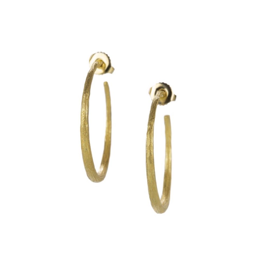 Earrings John Iversen | 18K Yellow Gold Medium Hoop Earrings