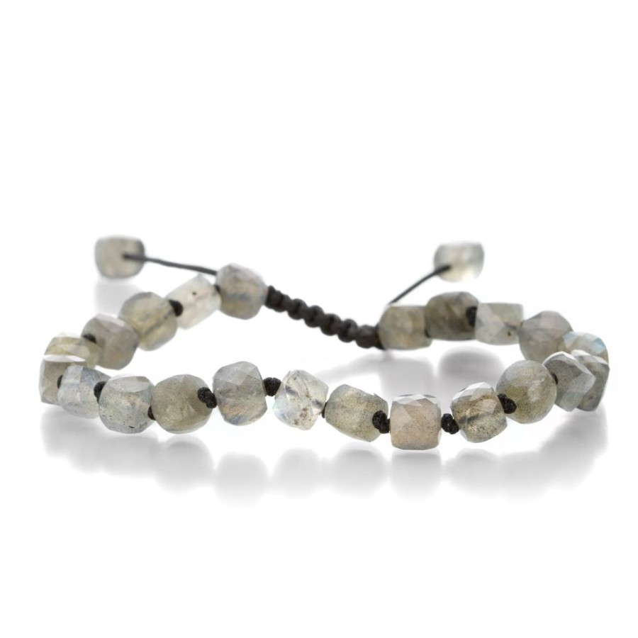 Bracelets Joseph Brooks | 6Mm Labradorite Cube Beaded Bracelet