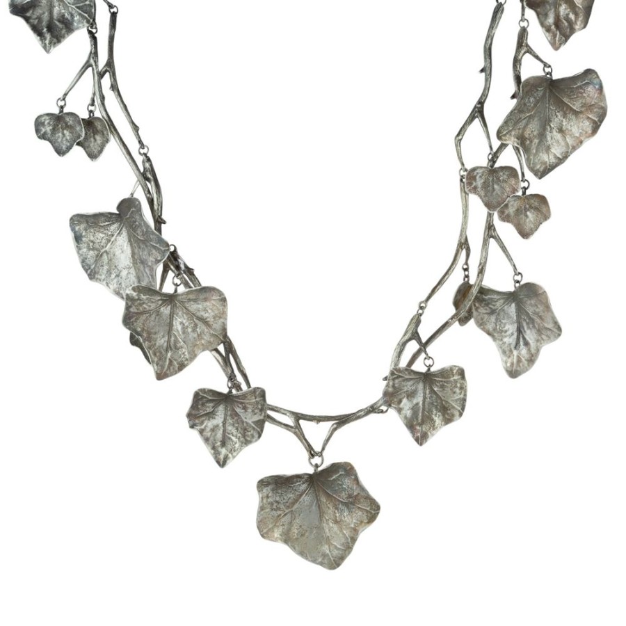 Necklaces Gabriella Kiss | Sterling Silver Ivy Leaf Necklace