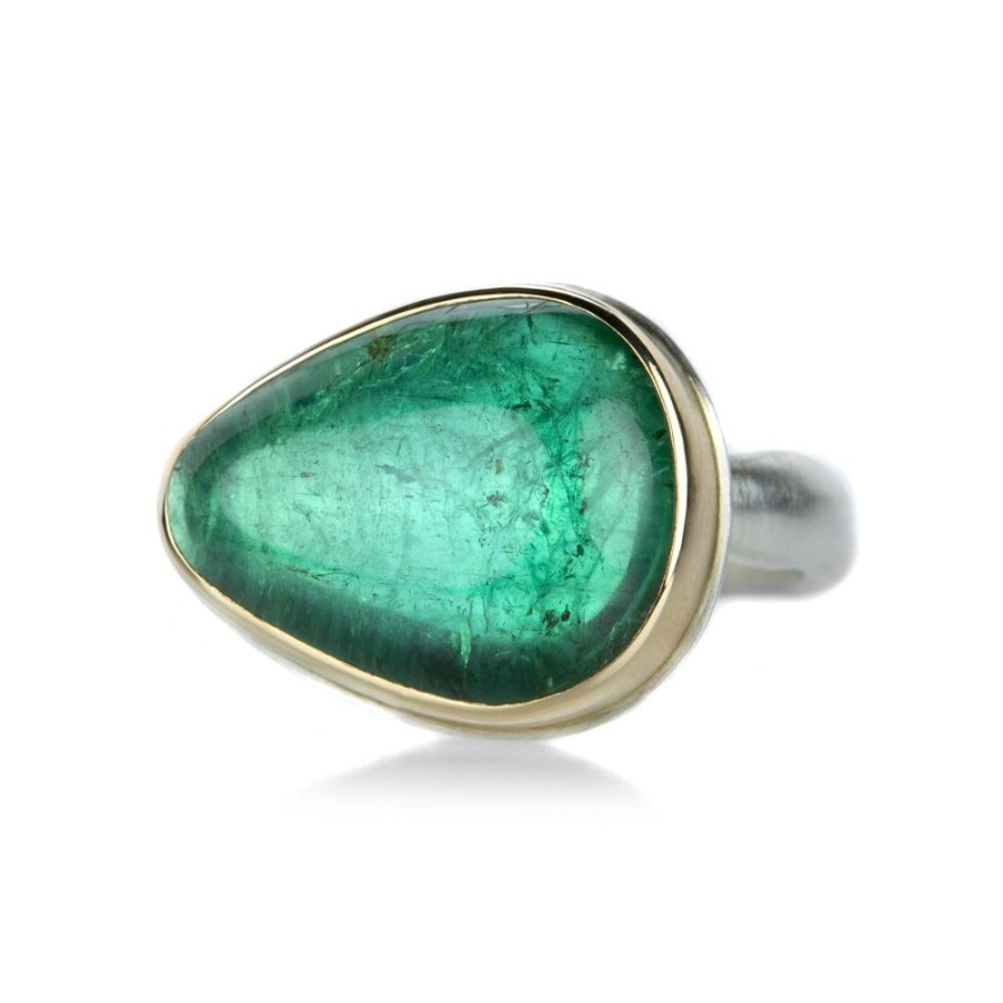 Rings Jamie Joseph | Smooth Teardrop Green Tourmaline Ring