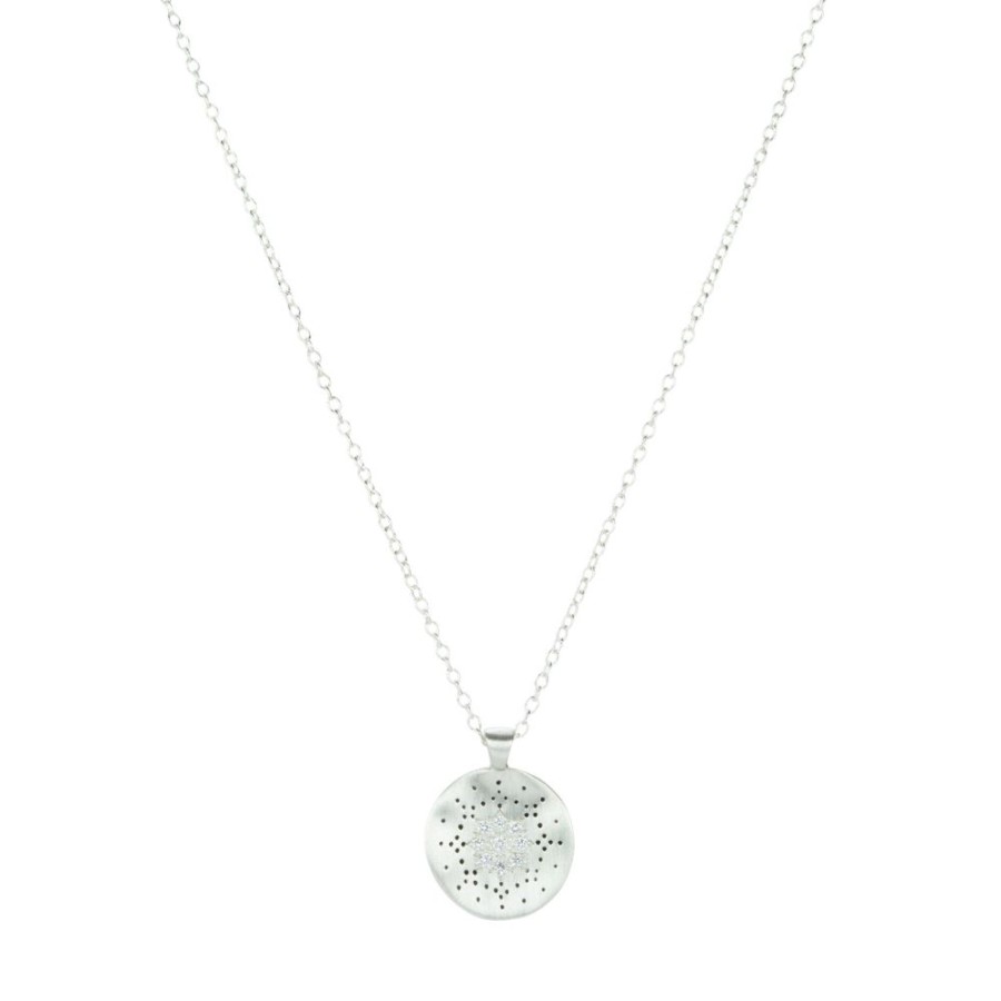 Necklaces Adel Chefridi | Silver Diamond Reflections Pendant Necklace