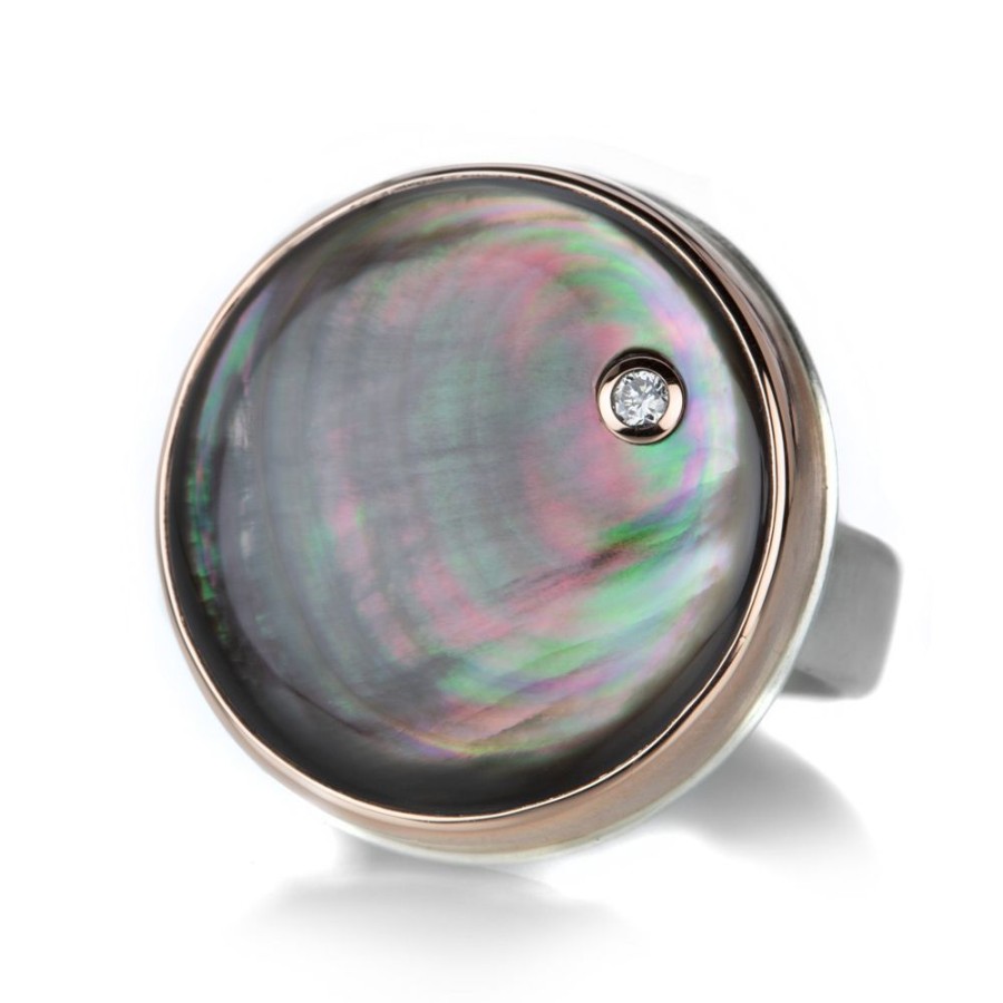 Rings Jamie Joseph | Round Black Mother Of Pearl Ring