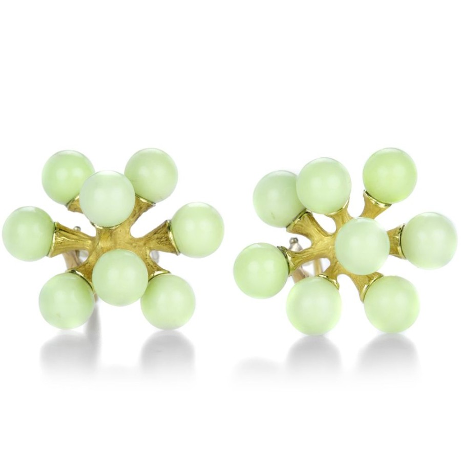 Earrings John Iversen | Lemon Chrysoprase Small Jacks Earrings