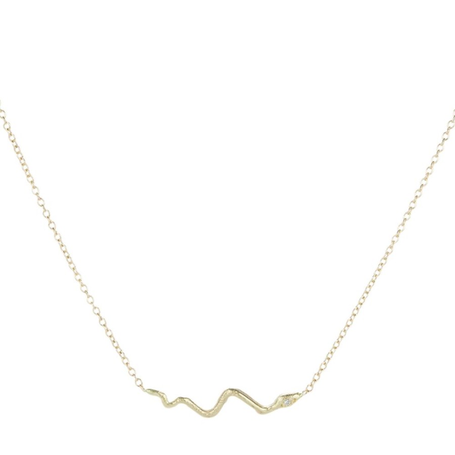 Necklaces Victoria Cunningham | Tiny Diamond Snake Necklace