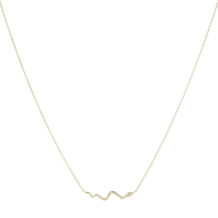 Necklaces Victoria Cunningham | Tiny Diamond Snake Necklace