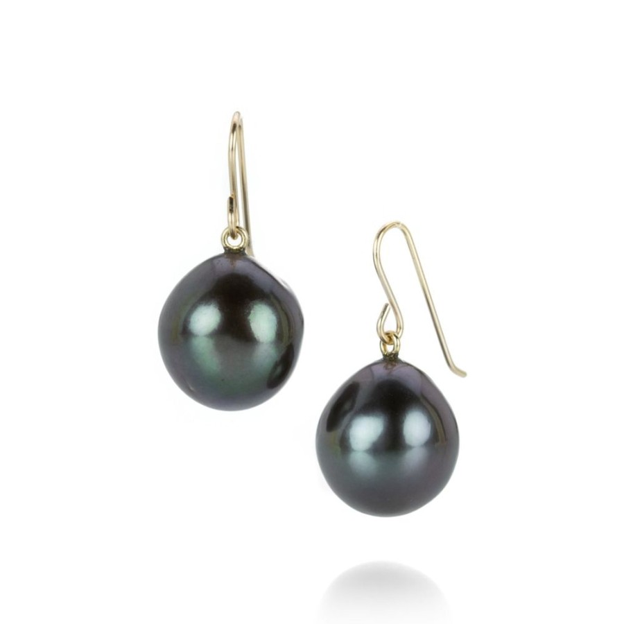 Earrings Maria Beaulieu | Squid Ink Baroque Tahitian Pearl Earrings