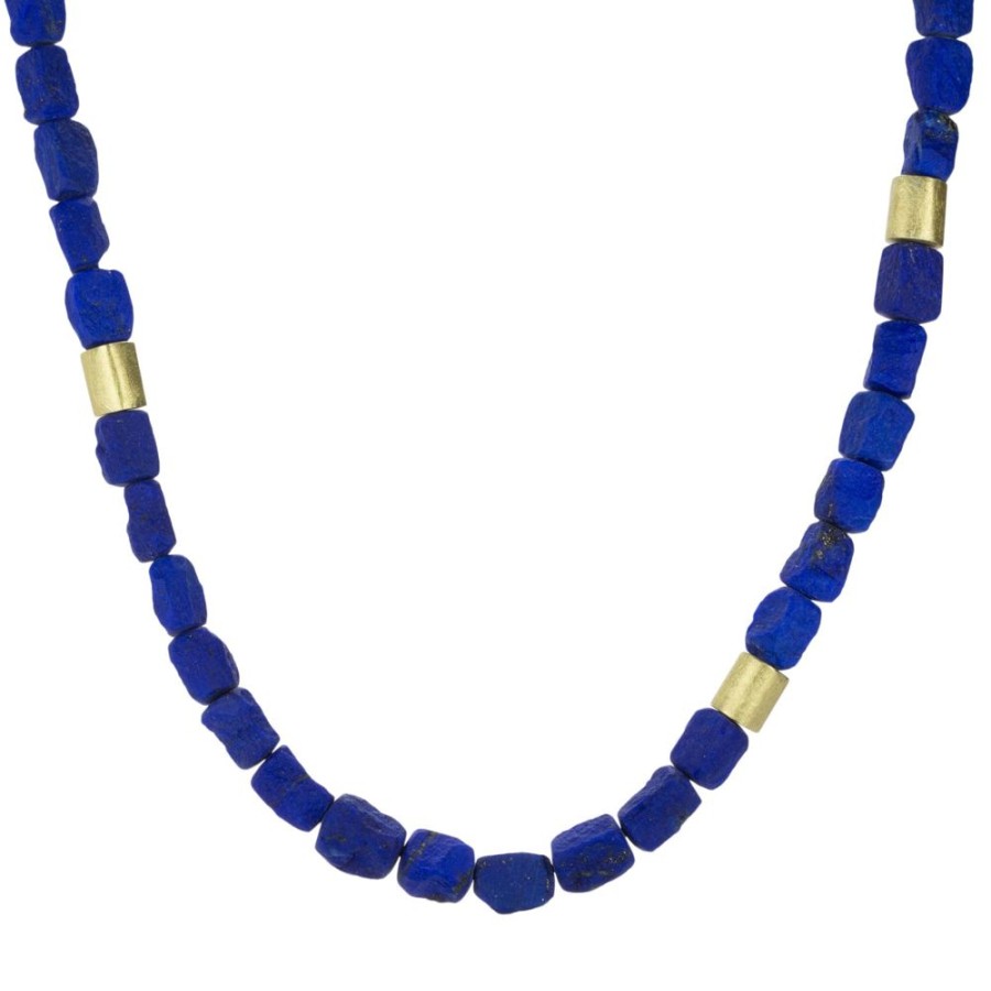 Necklaces Petra Class | Rough Cut Lapis Beaded Necklace