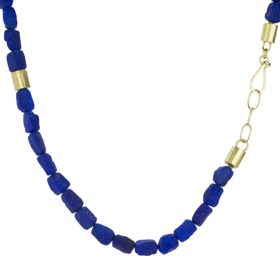 Necklaces Petra Class | Rough Cut Lapis Beaded Necklace