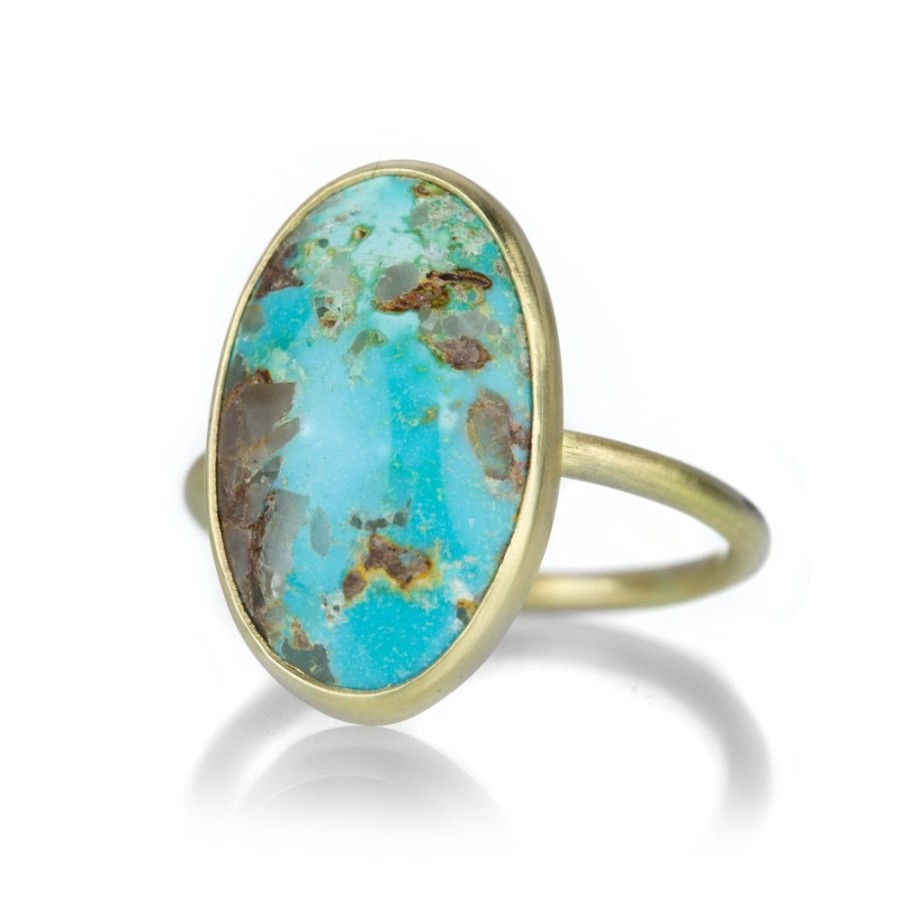 Rings Gabriella Kiss | Large Persian Turquoise Gold Ring