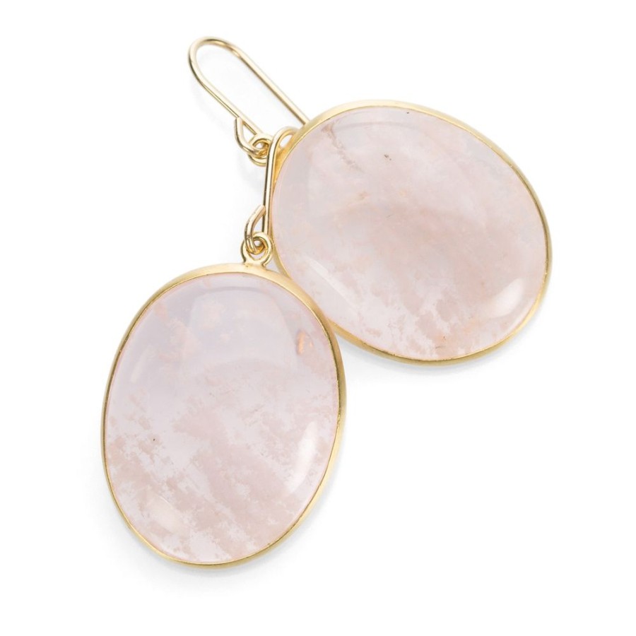 Earrings Maria Beaulieu | Oval Rose Quartz Earrings