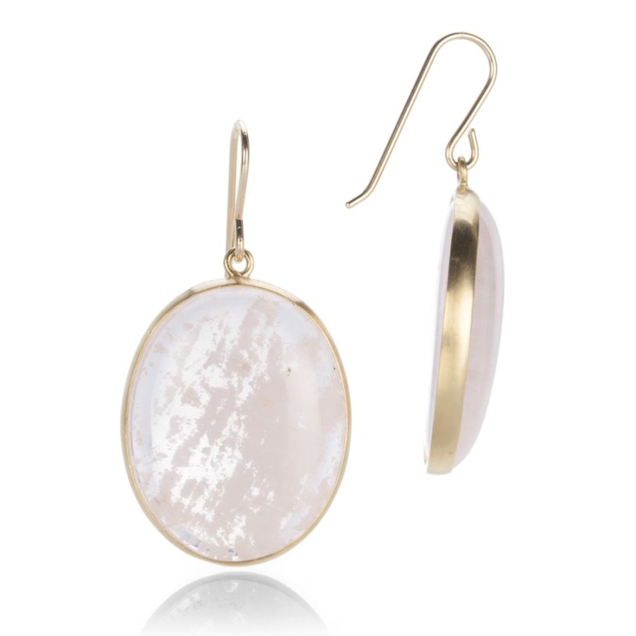 Earrings Maria Beaulieu | Oval Rose Quartz Earrings