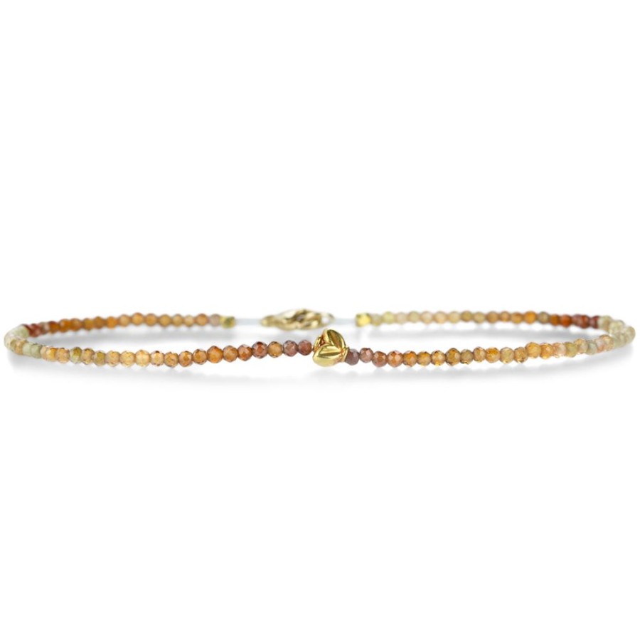 Bracelets Margaret Solow | Orange Sapphire And Gold Bead Bracelet