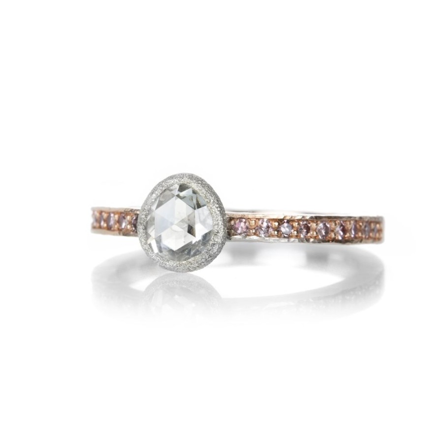 Rings Todd Pownell | Rose Cut Diamond Ring With Pink Diamond Band