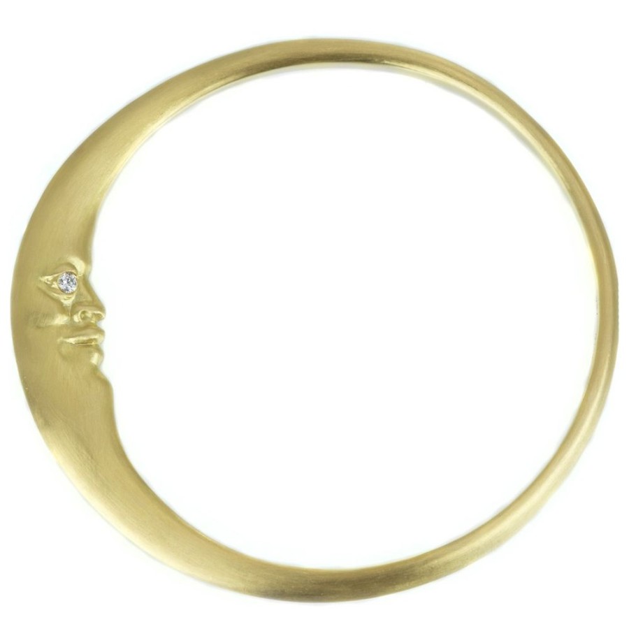 Bracelets Anthony Lent | Crescent Moonface Bangle