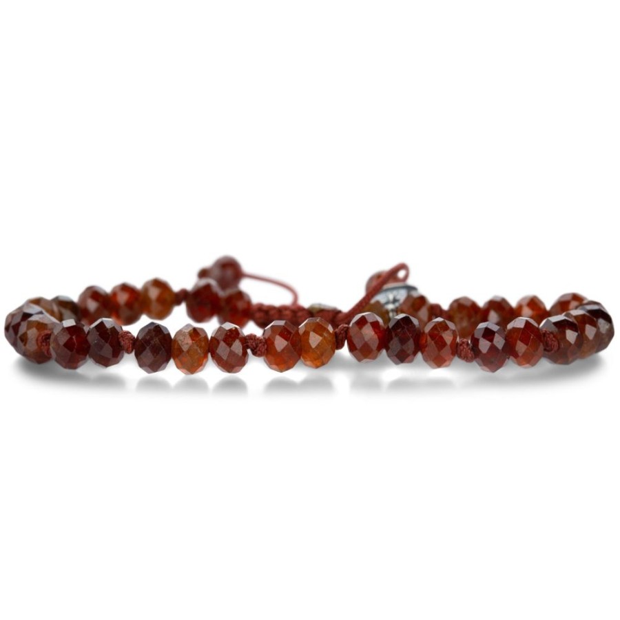 Bracelets Joseph Brooks | 6Mm Faceted Hessonite Garnet Beaded Bracelet