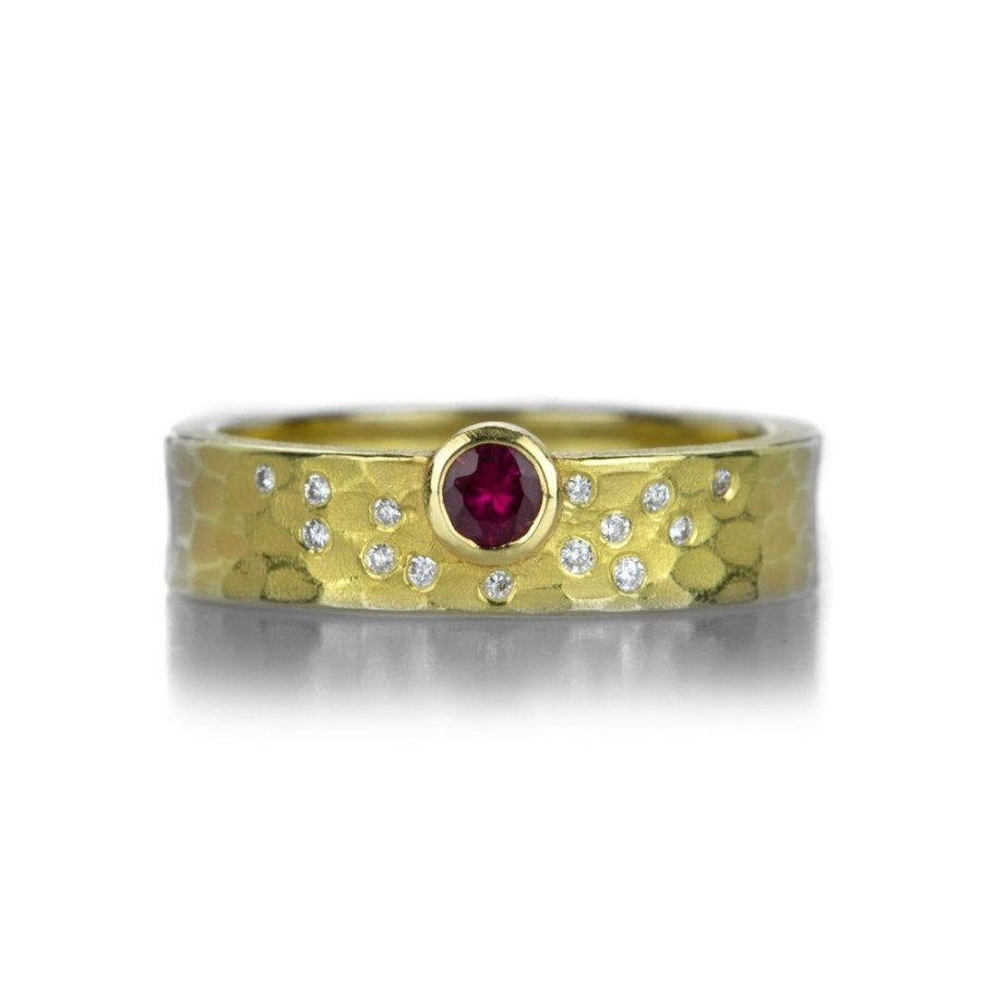 Rings Barbara Heinrich | Carved Glacier Band With Round Ruby