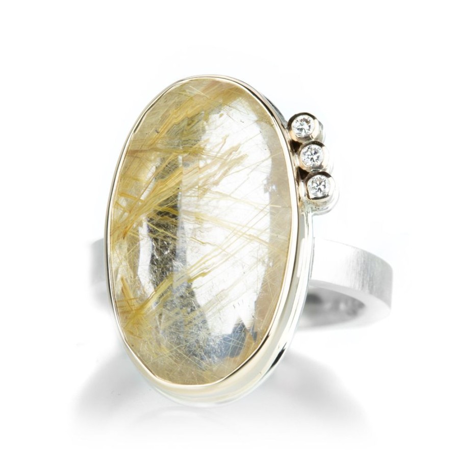 Rings Jamie Joseph | Oval Golden Rutilated Quartz Ring