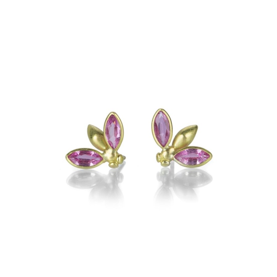 Earrings Gabriella Kiss | Pink Sapphire Gem Bug Studs