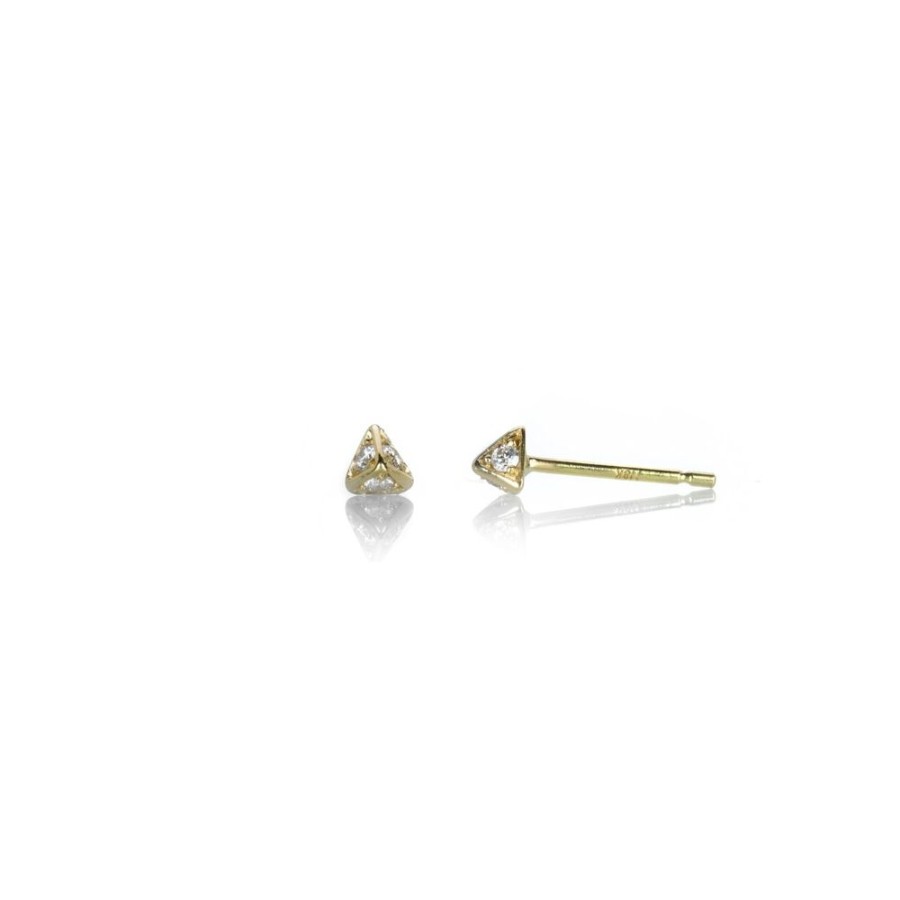 Earrings Diana Mitchell | Pave Diamond Pyramid Studs