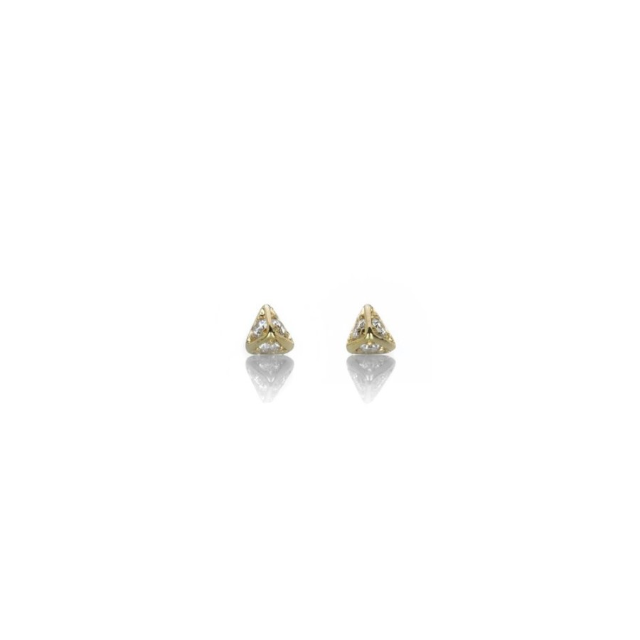 Earrings Diana Mitchell | Pave Diamond Pyramid Studs