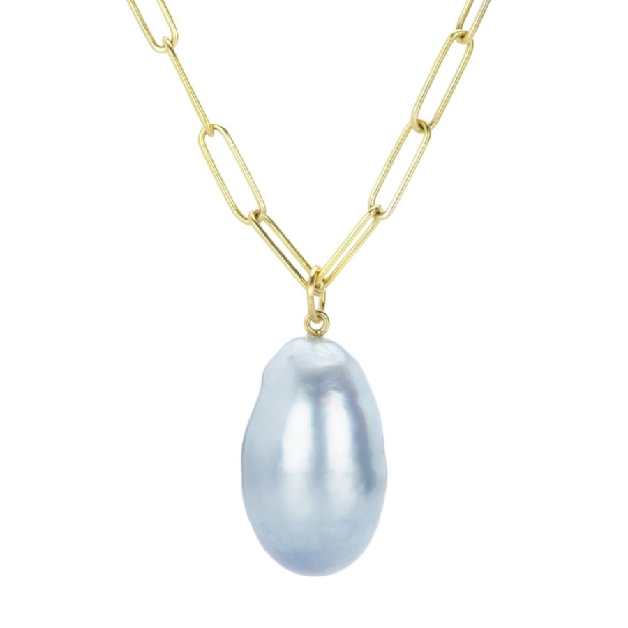 Necklaces Maria Beaulieu | Gray South Sea Pearl Pendant (Pendant Only)