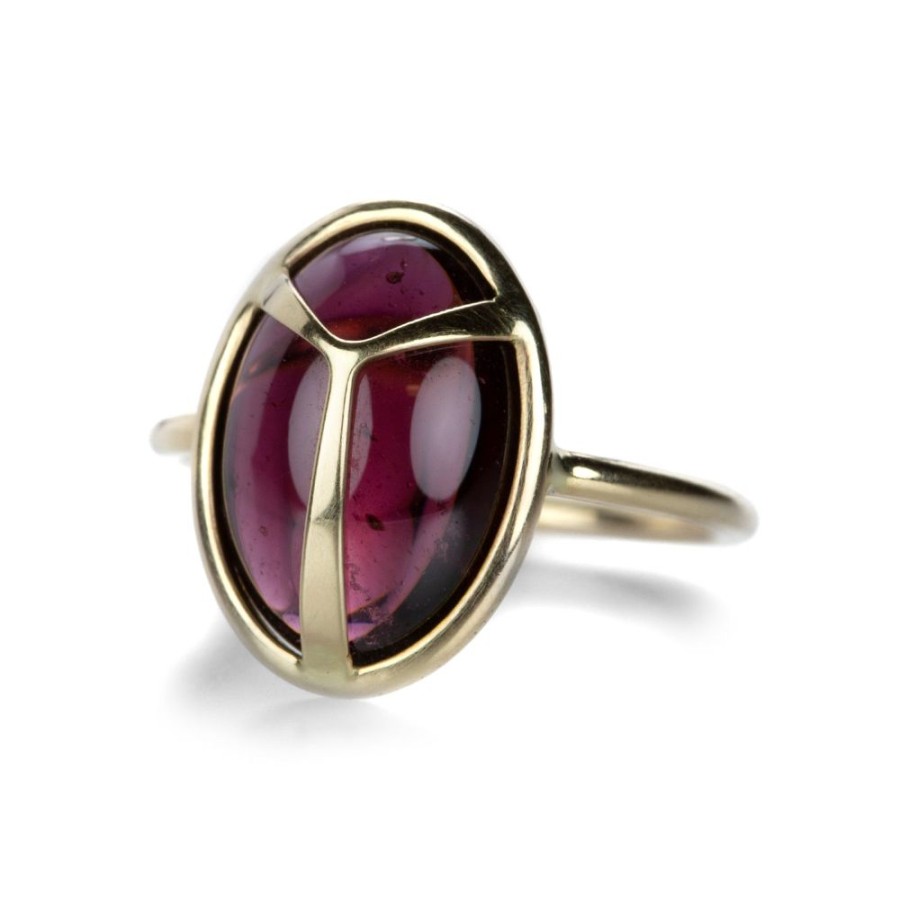 Rings Rachel Atherley | Garnet Lucky Scarab Ring